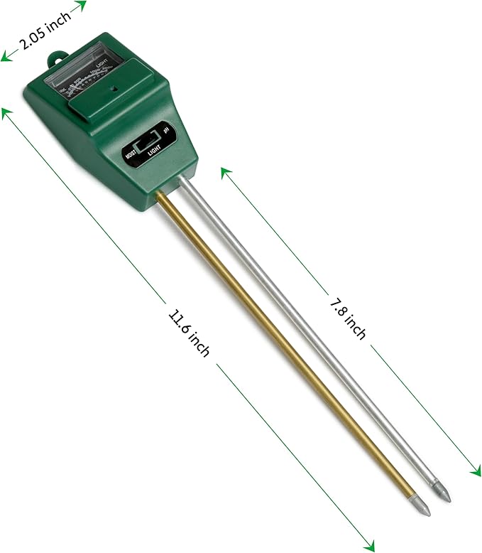 iPower 3-in-1 Plant Moisture/Light/PH Meter, Soil Test Kit for Gardening, Farming, Indoor & Outdoor Use, 3 Pack