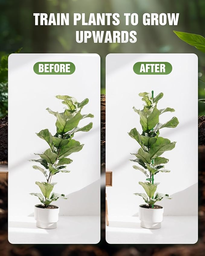 Joyhalo 20 Pack Plant Stakes for Indoor Plants, 16 Inch Garden Stakes, Adjustable Plant Support Sticks for Tall Plants As Tomatoes Beans Orchid Vegetable