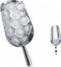 12oz Ice Cube Endurance Scoop, Cast Aluminum Shovel, Kitchen Utility Scoops With Finger Groove Handle, Ideal for Ice Cube, Coffee, Bean, Food, Candy, Flour, Popcorn Rust Free - Silver