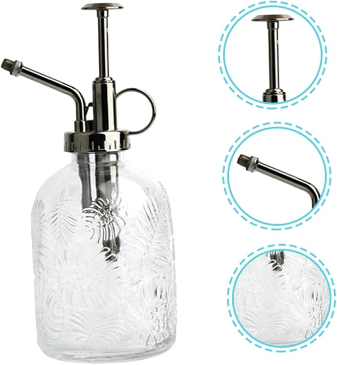 LIOOBO Glass Plant Mister Thickened Opening 350ml Spray Bottle for Succulent Watering and Cleaning