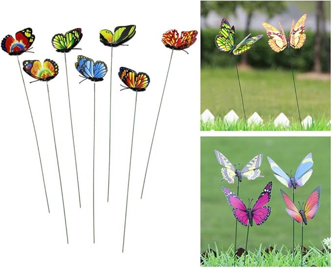 TOYANDONA 12PCS Butterfly Stakes - 11.4 inch Waterproof Butterfly Garden Decorations Artificial Butterflies for Indoor Outdoor Yard Patio Plant Pot Flower Bed Flower Bouquet Home Decor (Random Color)