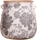 Xiaan Jiaju 6.68in. Tuscan Planter & Room and Home Decor, Decorative Vase, Indoor/Outdoor Ceramic Plant Pot w/Drainage, French Country Decor Boho Decor, Gifts for Women Birthday Unique, Vintage Grey