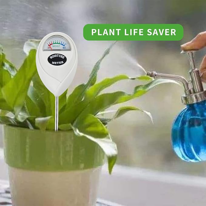 Censinda Soil Moisture Meter, 2 Pack Soil Moisture Monitor for House Plants, Soil Hygrometer Moisture Sensor for Indoor & Outdoor, Garden, Farm, Lawn Plant Care, No Battery Needed(Green + White)