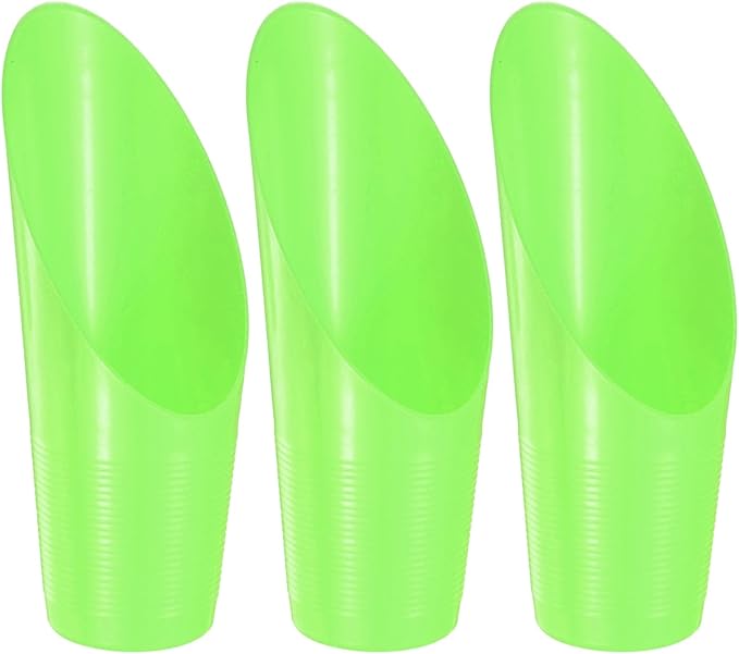M METERXITY 3-Pack Bonsai Soil Scoops, Plastic Garden Soil Scoops Bucket Shovel Potting Scoopers for Transplanting/Flower Planting/Plant Succulent, Colorful Small Gardening Tools [Green]