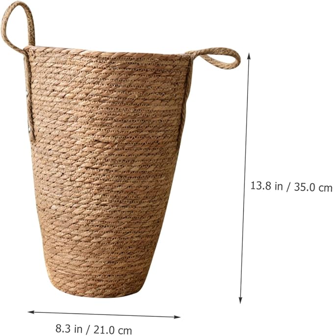 YARNOW Woven Flower Basket Plants Pots Indoor Seagrass Storage Vintage Vase Large Planters for Indoor Plants Rattan Multi-Purpose Garlic Seaweed