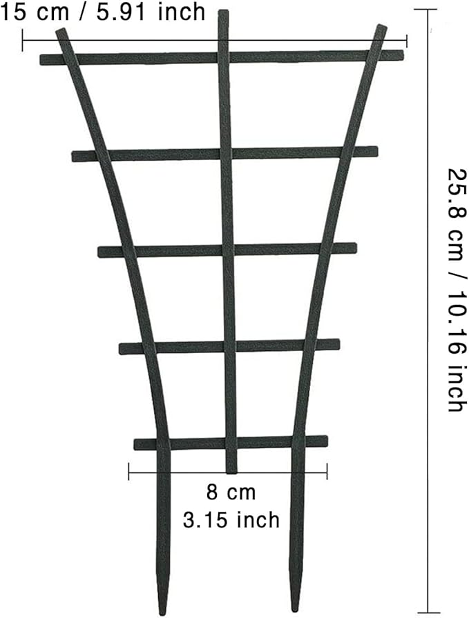 4 Pack Plant Stakes for Indoor Plants, 10 Inch Sturdy Small Heavy Duty Small Plant Trellis,Plastic Stackable Rustproof Indoor Trellis for Vine Flower Houseplant Rose Ivy Monstera Hoya
