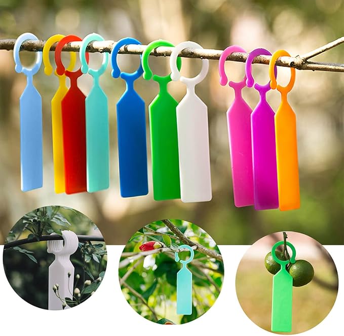 MHY 400 Pcs Thick Plastic Garden Labels - Waterproof Plant Tags, 4.3 inch Color Hanging Markers for Potted Plants, Nurseries, Trees, Gardening