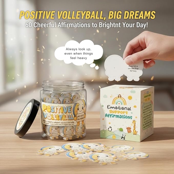 Positive Volleyball Jar – Volleyball Gifts For Women, Men - Teens, Volleyball Party Favors, Volleyball Accessories For Teen Girls, Volleyball Party Decorations