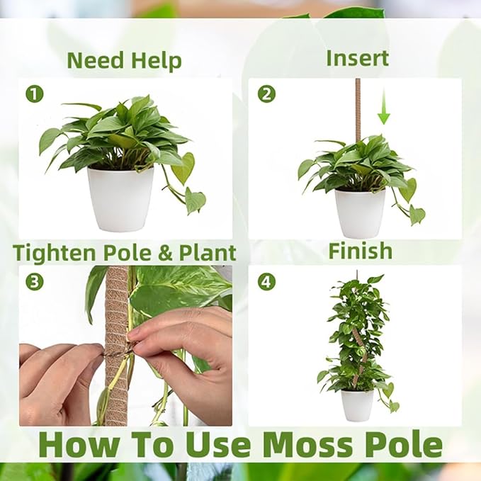 Supoice Moss Pole 63 Inch Moss pole Monstera Plant Support Bendable Moss Pole for Climbing Plants Indoor Coir Plant Pole Sticks, Brown