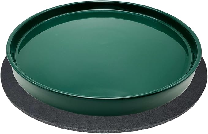 Yukfona Ceramic Plant Saucer Pot Tray 10 Inch, Planter Saucers 4 5 6 7 8 9 10 11 12 13 Inch for Indoors Outdoor, Durable Sturdy Flower Drainage drip Water Tray for Glazed Pots Base (10.7 Inch-Green)