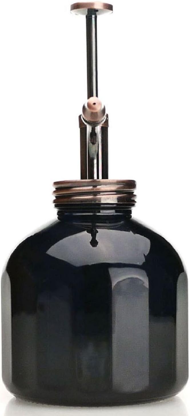 Plant Mister- Black Glass Bottle & Brass Sprayer (Antique Copper)