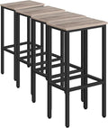 MAHANCRIS Set of 2 Bar Stools, 29.5" Tall Counter Bar Stools, Kitchen Breakfast Bar Chairs with Footrest, Rectangular Industrial Bar Chairs, for Dining Room, Greige and Black BAHG01701 (Pack of 4)