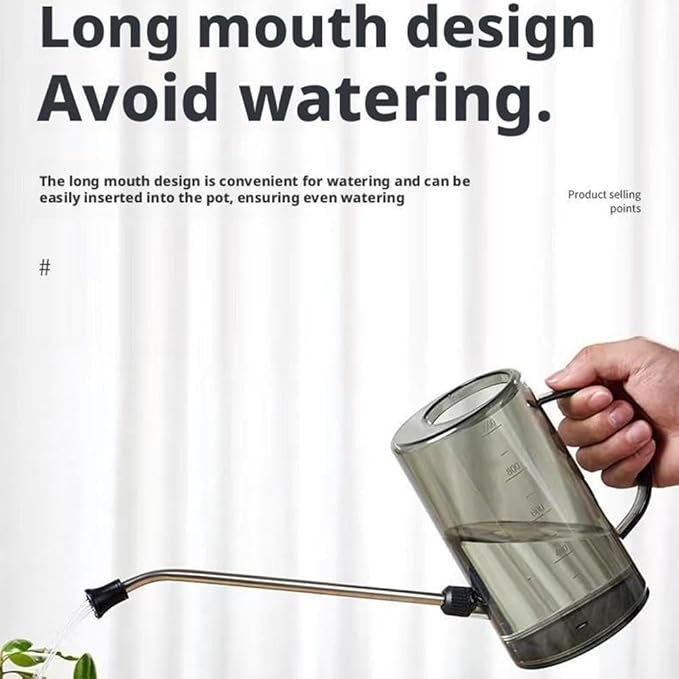Watering Can for Indoor Plants,1 Litre/ 35 OZ Long Spout Watering Can for Outdoor and Indoor Plants - Small Watering Jug for Houseplants,Large Plastic Watering Can for Garden Flowers Plants (B)