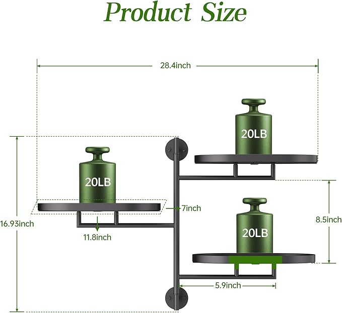 YQSLYSF Window Sill Rotating Plant Stand Shelf Indoor Black Metal Floating Shelves 3-Tier Wall Mount Plant Holders for Living Room Wall Planter Modern Home Decor for Gardening