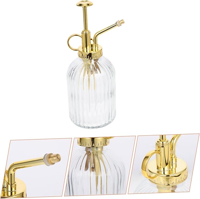 KESYOO Vintage Glass Plant Mister Spray Bottle Elegant Watering Can for Indoor Plants Succulents Flowers Retro Design with Transparent Finish Head