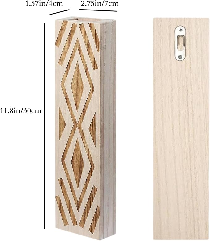 3 Pack Boho Wood Wall Planters for Indoor Plants- Geometric Hanging Vases, Modern Farmhouse Wall Decor Holders for Entryway, Bathroom & Living Spaces, Plants Excluded (Log Color-b)