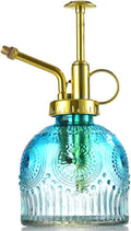 Glass Plant Mister Spray Bottle, 230ML Vintage Plant Spritzer, Succulent Watering Bottle Glass with Top Pump, Small Plants Sprayer Watering Can for Indoor Outdoor House(Blue and White)