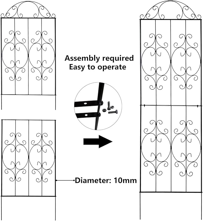 Thealyn Garden Trellis 2 Pack 80 Inch.H x 22 Inch.W Heavy-Duty Climbing Plant Trellis Metal Plant Supports Suitable Supporting Climbing Plants Outdoor, Roses, Vegetables, Vines, Flowers