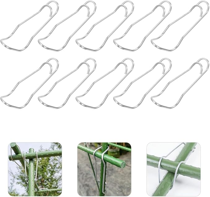 Yardwe Plant Climbing Support Buckle 50-Pack Adjustable Spring Clips for Garden Trellis Plant Clips for Climbing Plants Indoor Outdoor Stem Support Connecting Buckles