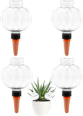 4 Pcs Plant Self Watering Globes, 17oz Large Plastic Water Bulbs Top Fill Watering Globes Slow Release Terracotta, Water Spikes Stakes for Indoor and Outdoor Plants (Clear)