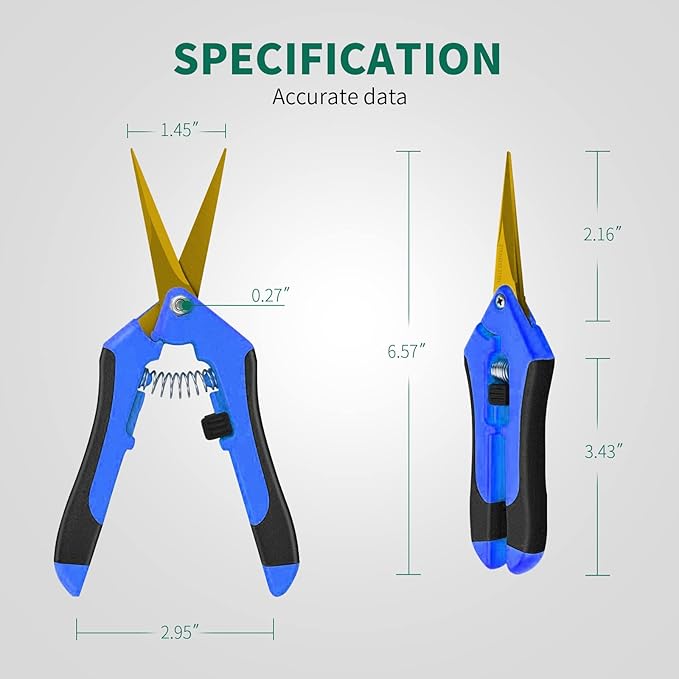 SZHLUX 6.5 Inch Gardening Scissors Hand Pruner Pruning Shears (1, Blue)