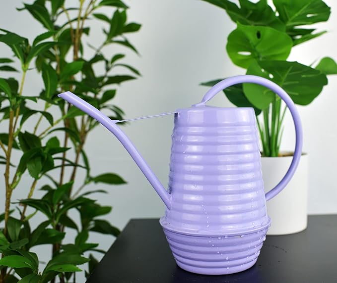 Small Watering Can, 0.3 Gallon/34oz., Violet Purple, Galvanized, Indoor Water Can, Metal Watering Can with Long Spout, Plant Water Can for Indoor Plants