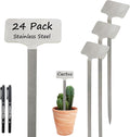 24 Pack Stainless Steel Plant Labels, Waterproof Metal Plant Markers for Outdoor Garden, Greenhouse, Vegetables, Herbs, Flowers - Comes with 2 Permanent Markers (Samll-8 in L)