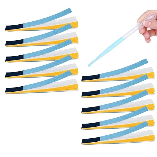 pH Test Strips 200 Strips Range pH 1-14 Test Paper Extensive Test Paper (200 Strips with Strong Storage case, Dropper Included)
