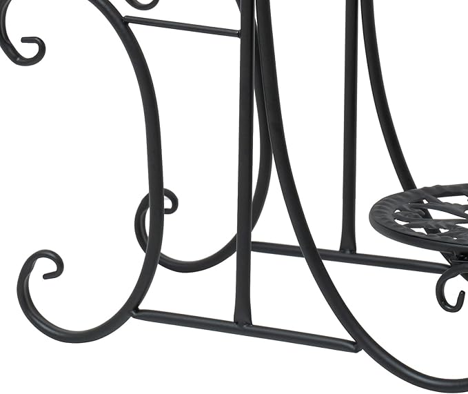 Metal Plant Stand Indoor & Outdoor Wrought Iron Plant Stands Flower Pot Holder Shelf for Multi Plants, Flower Holder Racks for Patio Garden, Living Room, Corner Balcony (4 Tier)