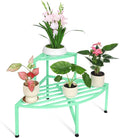 Dipion Corner Plant Stand Outdoor Metal,2 Tier Heavy Duty Ladder Plant Shelf Indoor for Multiple Plants,37.08" L x 22.83" W x 20.07" H,Mint Green