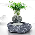 Floating Flower Pot - Magnetic Suspension Levitating Air Flower Pots - Creative Design Levitation Bonsai - Home Office Decorations - Fun Gift,Grey