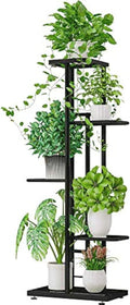 MTB Garden 5 Tier Metal Plant Stand for Indoor Outdoor Flower Pot Display Planter Shelf, Charcoal Grey