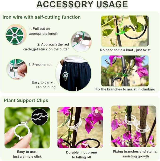 2 Pack Metal Garden Trellis, 86.7" H x 19.7" W Black Coated Wire Lattice Panel, Sturdy Plant Support for Climbing Roses Vines Cucumber Vegetables Outdoor Patio Yard