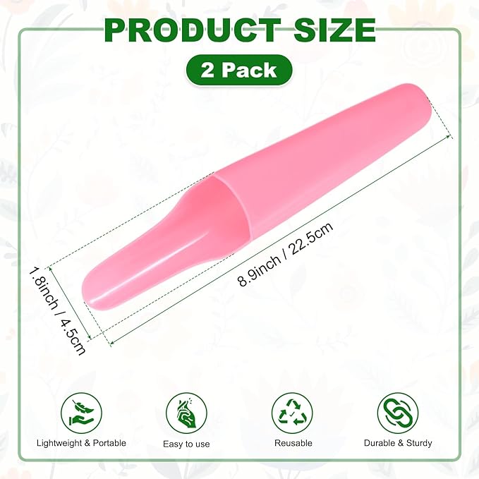 M METERXITY 2-Pack Bonsai Soil Scoops, Plastic Garden Soil Scoops Bucket Shovel Potting Scoopers for Transplanting/Flower Planting/Plant Succulent, Colorful Small Gardening Tools [Pink]