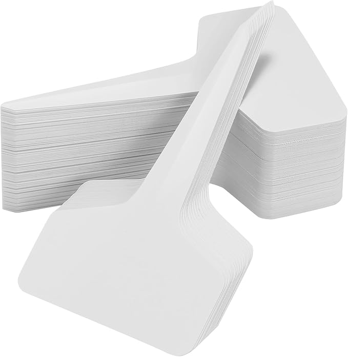 500 Pack Plant Labels T-Shape, 4 Inch Potted Plant Name Tags Plastic, Seedlings Seed Markers Nursery Plant Stake Tag with Marking Pen for Outdoor Indoor Garden Patio Flower Vegetable, White