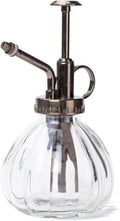 THY COLLECTIBLES Flower Water Spray Bottle Can Pot Plant Mister | Vintage Pumpkin Style Decorative Glass Plant Atomizer Watering Can Pot with Pump for Terrariums Flowers Potted Plants (Clear)