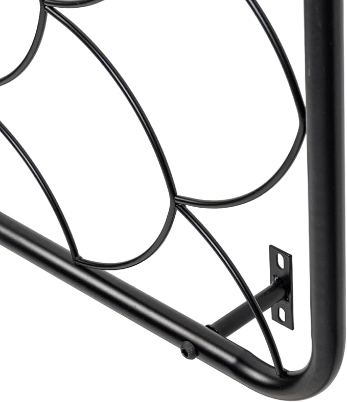 MyGift 4 Ft Tall Garden Trellis, Matte Black Metal Wire Trellis with Scale Design, Wall Mounted Scallop Pattern Lattice Support Frame for Climbing Plants and Crawling Vines