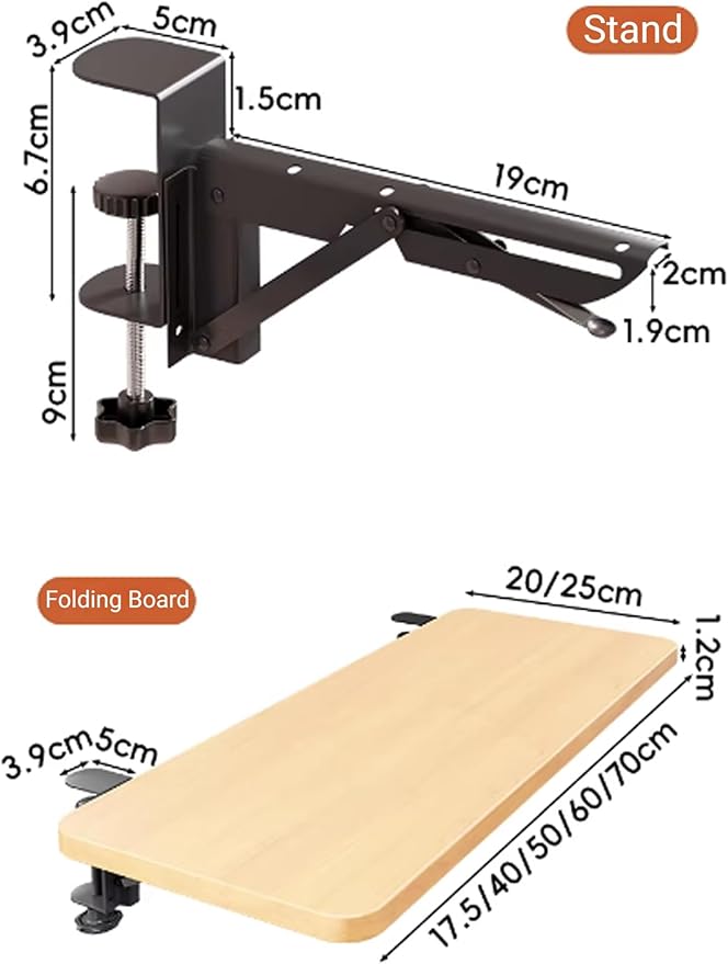 Window Sill Extender, Clamp-On Desk Edge Extension Plate Shelf for Decor and Storage