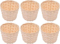 6pcs Bamboo Basket Flower Rattan Basket Party Favor Baskets Containers with Lids Mini Wicker Basket Seagrass Planter Basket Wicker Woven Flower Pot Hand Decor Laundry Basket Wooden