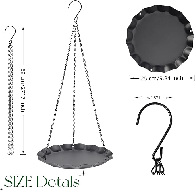 Hanging Planter for Indoor Outdoor, Plant Hanger, Plant Holder, Plant Pot Shelf Basket for Window Wall Ceiling Garden with Chains and Hooks, 2Pcs, Wavy Round
