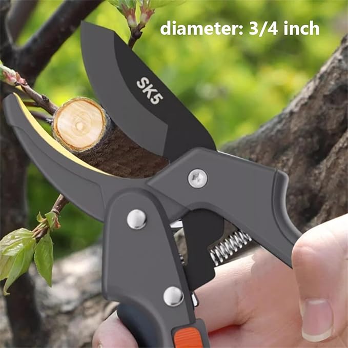 Germany Pruning Shears, Arthritis Weak Hand Snips, Work 3 Times Easier, 1-Inch Cut Capacity Garden Clippers, Ergonomic handle (Pulley - Labor-saving)