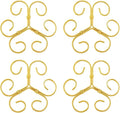 4Pcs Gold Plant Stem Support, Stable Support Stakes for Plants Stabilize, Outdoor & Indoor & Garden Plant Stakes for Healthy Growth (Flower Shaped Bracket B)
