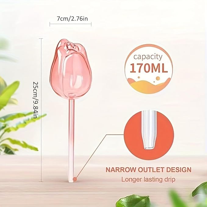 Ochine Tulips Self Watering Globes, Glass Plant Watering Globes, Self Watering Planter Insert, Automatic Plant Waterer Indoor, Plant Watering Devices, Plant Water Globes for Indoor Outdoor Plants