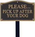 SmartSign Please Pick Up After Your Dog -Yard Sign | 5.75" x 9.5" Aluminum Garden Statement Plaque with 18" Black Premium/Designer Lawn Sign with Stake, Made in USA