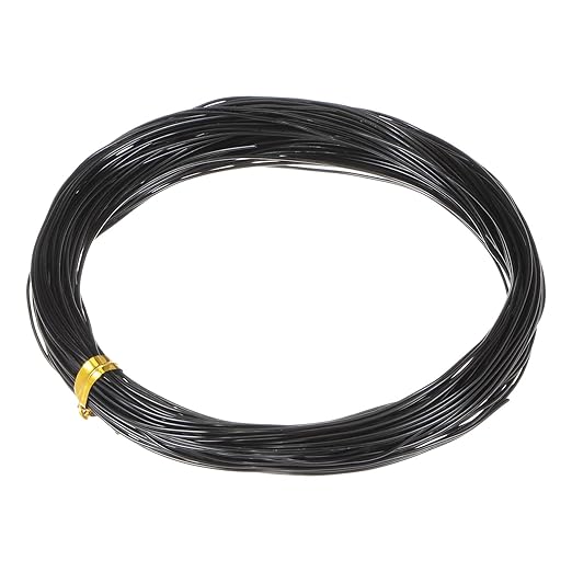 HARFINGTON Bonsai Training Wire 0.8mm Total 20mm 66 Feet Anodized Aluminum Wire Corrosion Resistant Garden Wire for Plants Bonsai Trees Shaping Bending Indoor, Black
