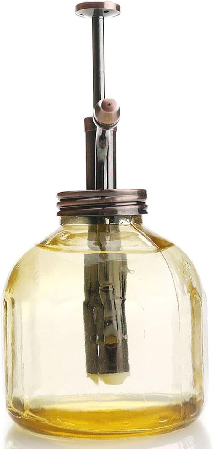 Plant Mister- Amber Glass Bottle & Brass Sprayer (Antique Copper)