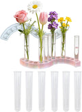 Round Vase Resin Mold Silicone for Plant Propagation Station with 6 Acrylic Test Tubes, Epoxy Resin Casting Mold for Hydroponic Flowers, Home Office Decor, DIY Craft Gift (A)