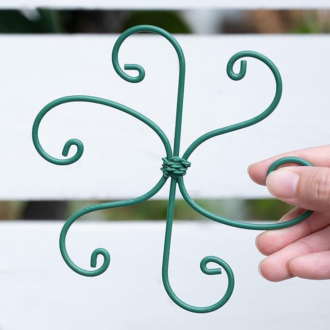 YOHSNOR 5PCS Monstera Plant Support Hook Green, 5.5IN - Durable Metal Stem Support for Indoor Plants, Adjustable & Easy to Install, Ideal for Monstera, Fishbone Cactus, and Decorative Plant Care