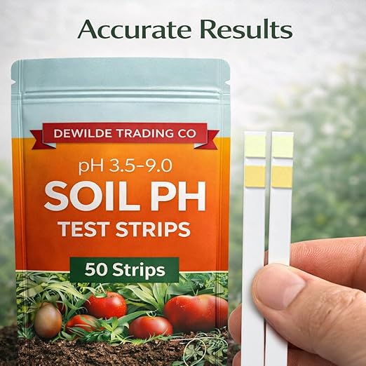 Soil pH Paper Test Kit – 50 Tester Strips (3.5-9 Range) – Use for Testing Garden Home Lawn Grass Vegetable Gardening Dirt Yard Compost Outdoor and Indoor Plants, Green