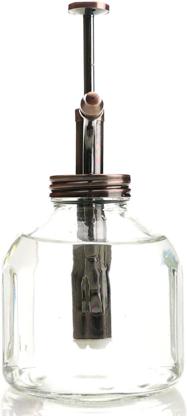 Plant Mister- Clear Glass Bottle & Brass Sprayer (Antique Copper)